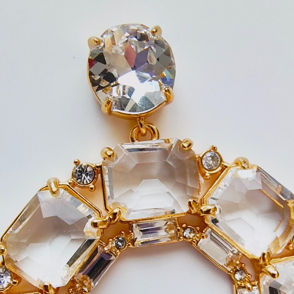 NWT J.CREW Faceted-crystal hoop earrings - Picture 6 of 11